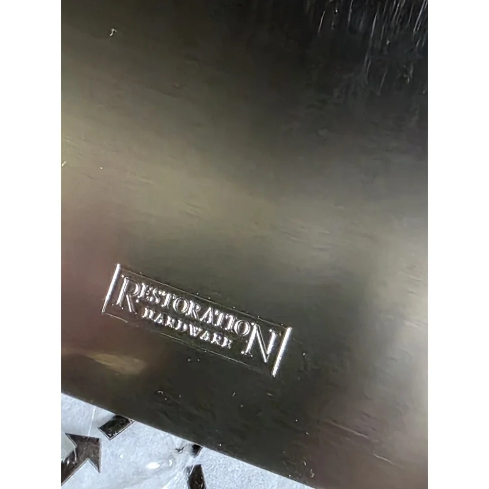 Pair New Restoration Hardware Clipboard Desk Photo Frames Black Wood 4